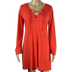 Want & Need coral women's swing Bohemian dress